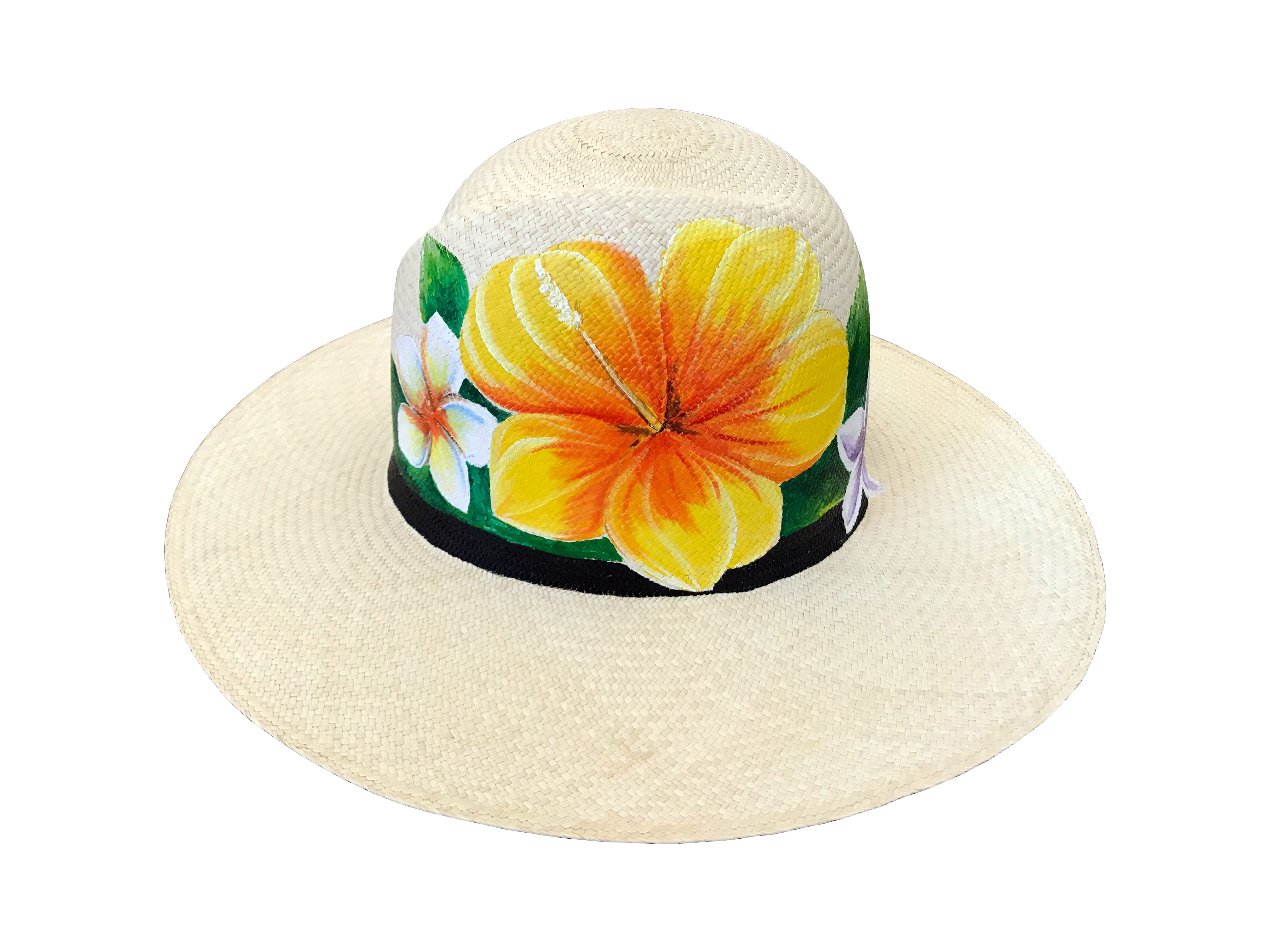 Sombrero Pintado al Óleo tipo Pamela de Jipi - Jipijapa Hats